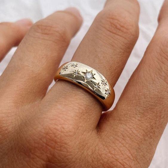 Vintage Starlight Gold Plated Ring