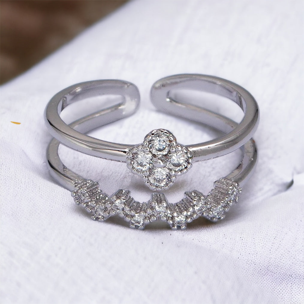 Leia Quatrefoil Double Band Ring