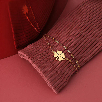 Gold and Silver Clover Bracelet